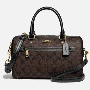 Pre-Owned Rowan Satchel In Signature Canvas - Gold/Brown Black